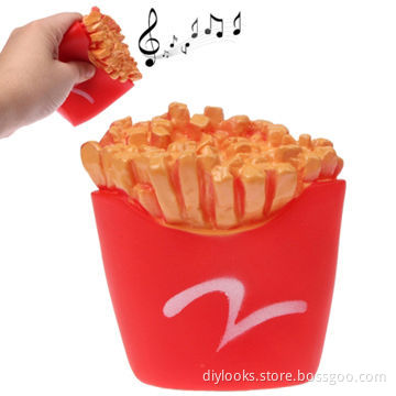 French Fries-shaped Plastic Pet Toys with Whistle for Dogs